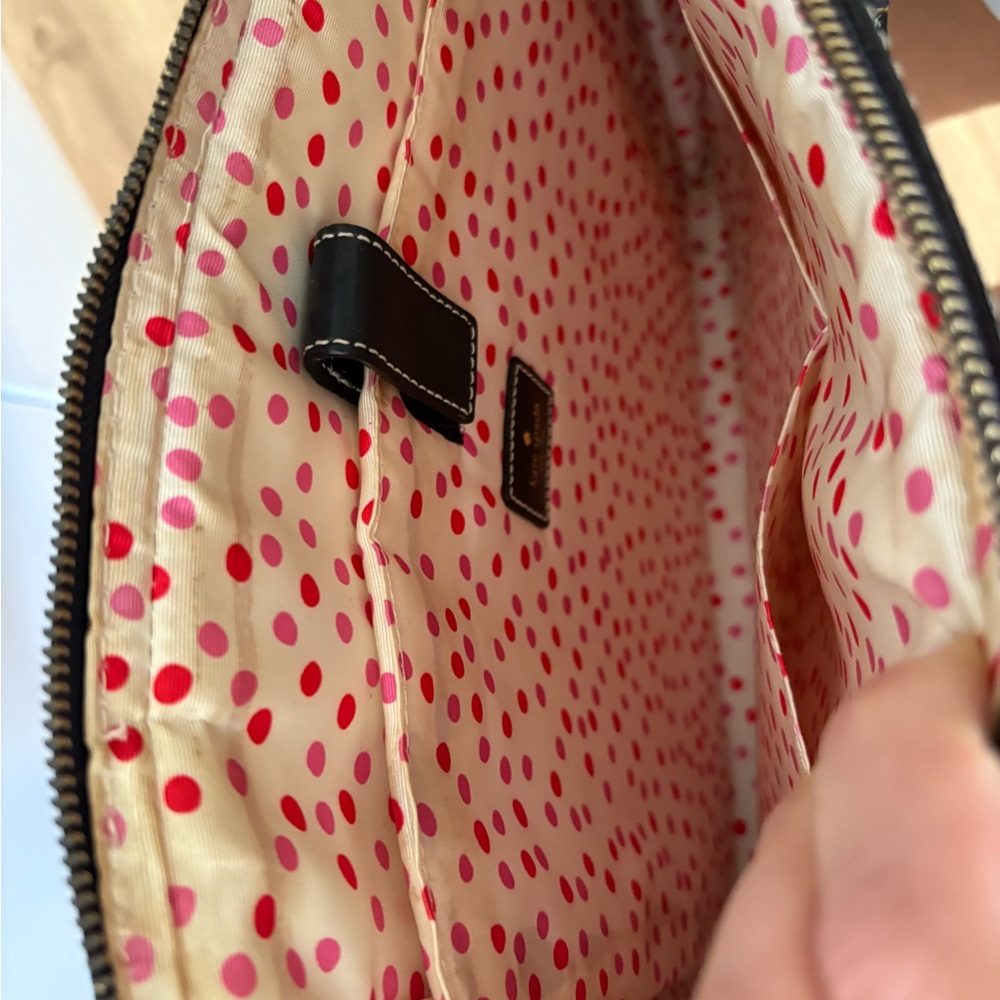 Kate Spade black leather laptop briefcase with a long strap. - Picture 4 of 4
